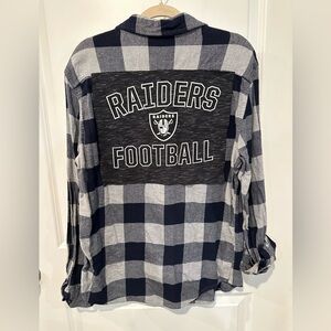 LAS VEGAS RAIDERS NFL Upcycled flannel shirt M or pick size